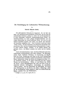 Die Neubelebpng der Leibnizschen Weltanschauung.