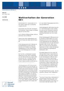 Wahlverhalten der Generation 60+ - Konrad-Adenauer