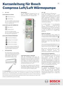 Kurzanleitung für Bosch Compress Luft/Luft Wärmepumpe