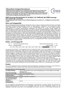 KID DWS Vorsorge Rentenfonds XL Duration