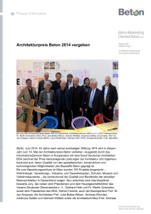 Architekturpreis Beton 2014 vergeben