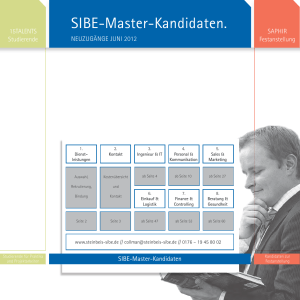 SIBE-Master-Kandidaten. - School of International Business and