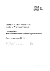 Architektur - Staatliche Akademie der Bildenden K&uuml;nste Stuttgart