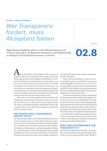 Wer Transparenz fordert, muss Akzeptanz bieten