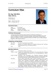 Curriculum Vitae - Dr. Nink IT Consulting Web Pages