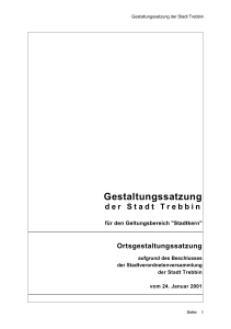 Synopse Gestaltungssatzung Tebbin