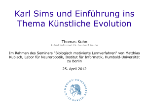Karl Sims und Einführung ins Thema Künstliche Evolution