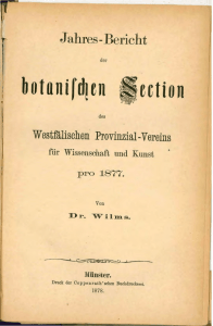 Jahresbericht der botanischen Sektion des Westfälischen