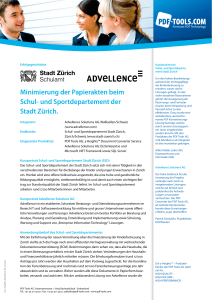Erfolgsgeschichte Advellence Solutions AG/Stadt Zürich