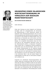 Grundzüge einer islamischen Wirtschaftsordnung im Vergleich zur