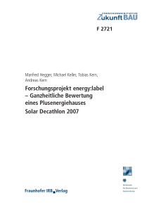 Forschungsprojekt energy:label - Ganzheitliche