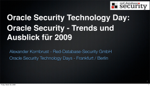 Oracle Security Technology Day: Oracle