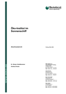 Öko-Institut im Sonnenschiff