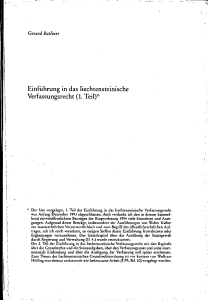 Einführung in das liechtensteinische Verfassungsrecht (1. Teil)"`