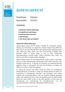 Quartalsbericht Pakistan - Hanns-Seidel