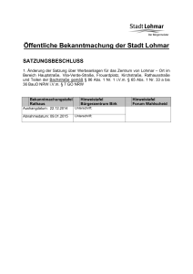 Öffentliche Bekanntmachung der Stadt Lohmar