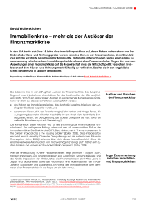 Immobilienkrise – mehr als der Auslöser der Finanzmarktkrise