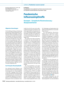 Pandemische Influenzaimpfstoffe - Paul-Ehrlich