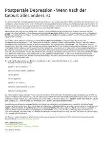 Postpartale Depression - Wenn nach der Geburt alles