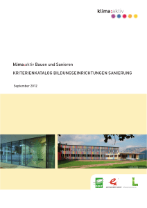 Kriterienkatalog Bildungseinrichtungen Sanierung