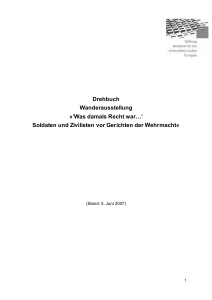 Drehbuch Wanderausstellung - Georg-Elser