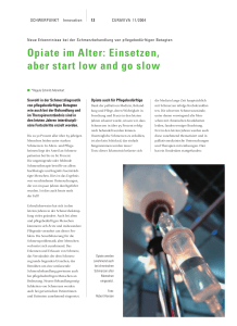 Opiate im Alter: Einsetzen, aber start low and go slow