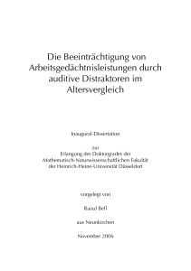 Die Beeinträchtigung von Arbeitsgedächtnisleistungen durch