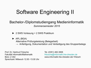 Software Engineering - Fakultät Informatik/Mathematik