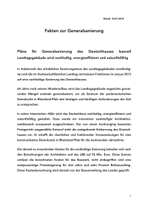 Fakten zur Generalsanierung - Landtag Rheinland