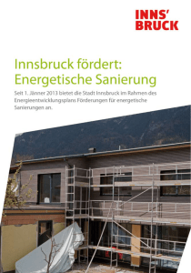 Innsbruck fördert: Energetische Sanierung