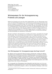 Wärmepumpen für die Heizungssanierung Probleme und Lösungen