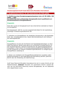 Umsetzungsstand Kraft Foods Österreich/Mondelēz