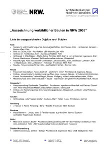 Auszeichnung vorbildlicher Bauten in NRW 2005
