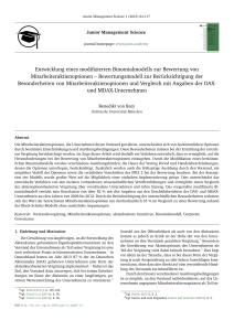 Entwicklung eines modifizierten Binomialmodells zur Bewertung von