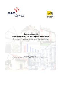 Querschnittsbericht Energieeffizienz im Wohngebäudebestand