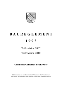 Baureglement - Gemeinde Brienzwiler