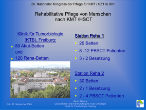 20. Nationaler Kongress der Pflege für KMT / SZT in Ulm - KMT