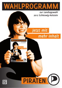 Landeswahlprogramm 2012 - Piratenpartei Schleswig