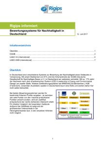 Bewertungssysteme für Nachhaltigkeit in Deutschland
