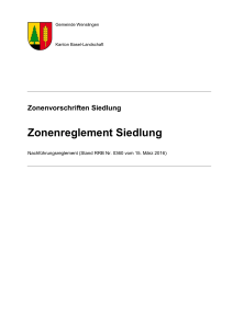 Zonenreglement Siedlung