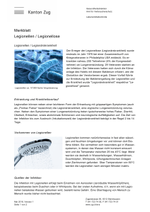 Merkblatt Legionellen / Legionellose