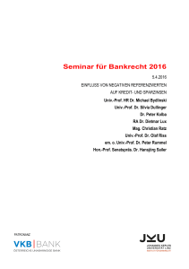 Seminar für Bankrecht 2016