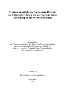 Synthese unnatürlicher Aminosäure-Derivate via