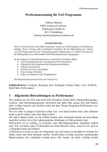 Performancetuning für SAS Programme 1 Allgemeine - SAS-Wiki