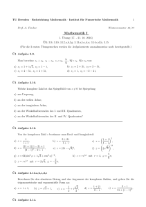 Mathematik I - Fachrichtung Mathematik