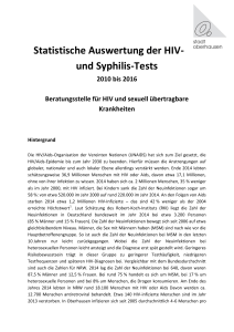 Statistische Auswertung der HIV- und Syphilis