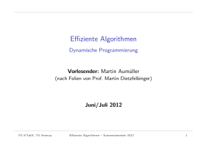 Effiziente Algorithmen - Dynamische Programmierung