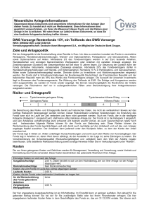 Wesentliche Anlegerinformationen DWS Vorsorge Rentenfonds 15Y