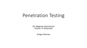 29. Magento Stammtisch Penetration Testing
