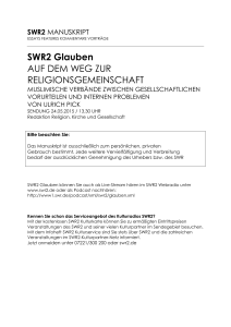 SWR2 Glauben AUF DEM WEG ZUR RELIGIONSGEMEINSCHAFT